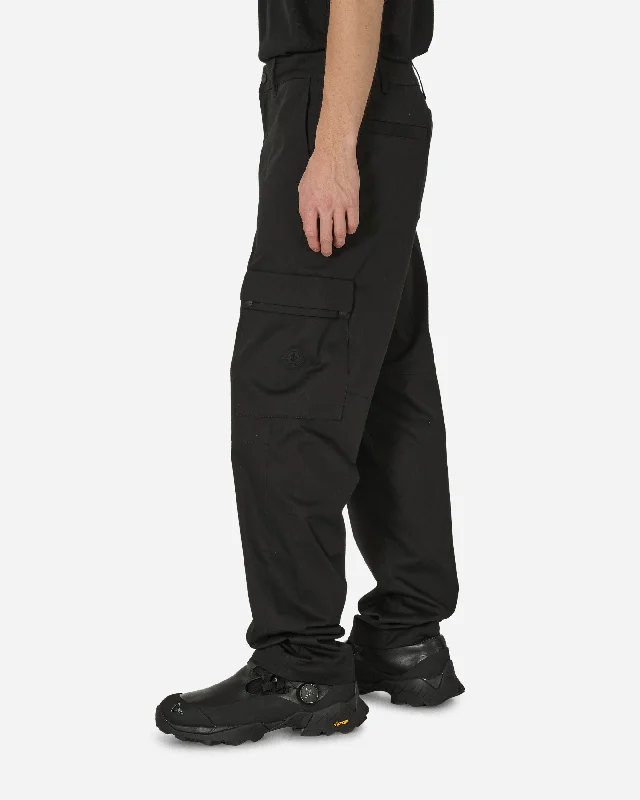 Matt Black Gabardine Cargo Pants Black