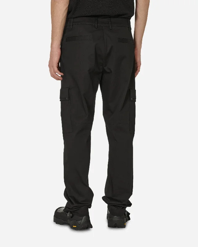 Matt Black Gabardine Cargo Pants Black