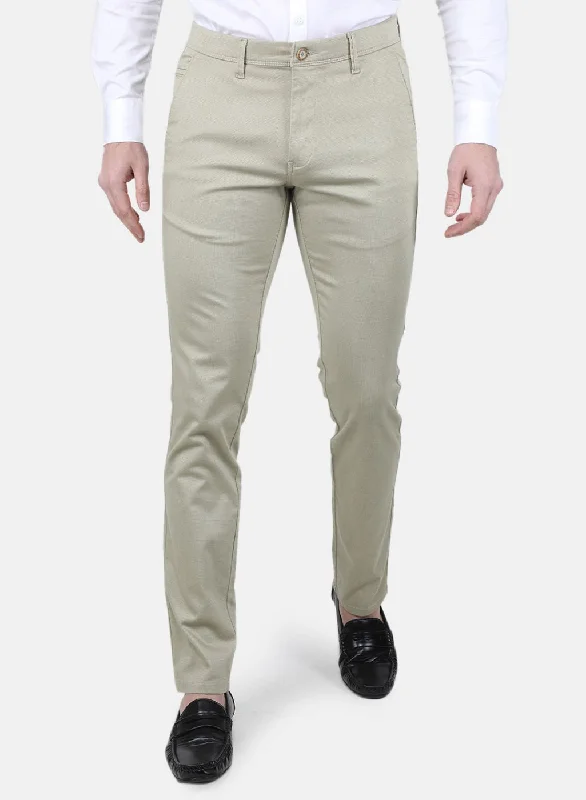 Men Beige Regular Fit Trouser