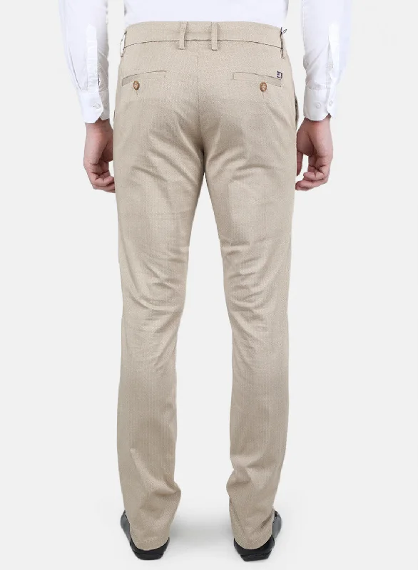 Men Beige Smart Fit Trouser