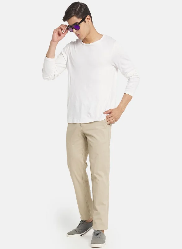 Men Beige Smart Fit Trouser