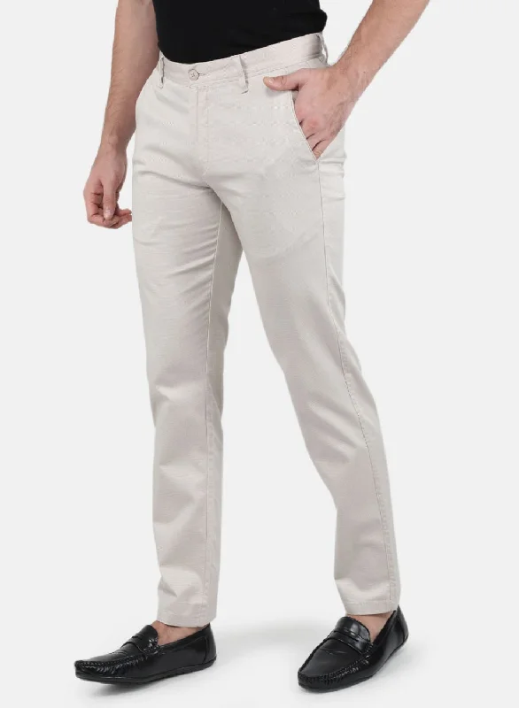 Men Beige Smart Fit Trouser