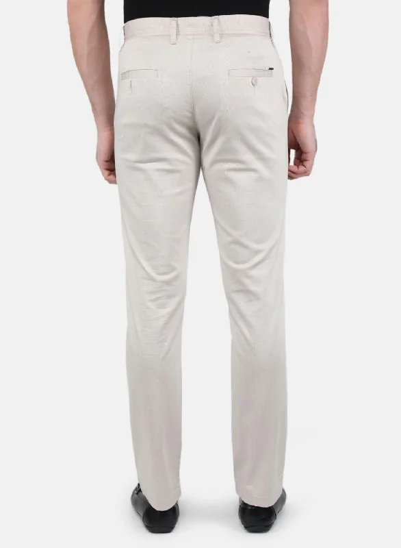 Men Beige Smart Fit Trouser