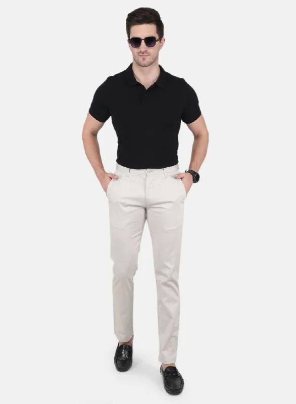 Men Beige Smart Fit Trouser