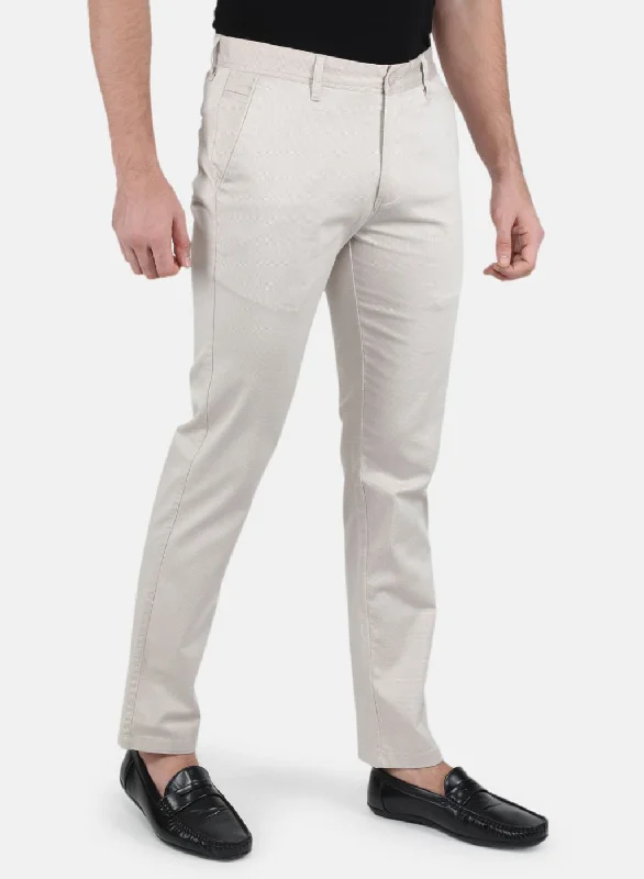 Men Beige Smart Fit Trouser