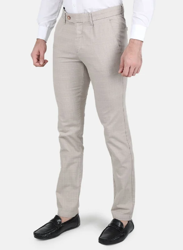 Men Beige Smart Fit Trouser