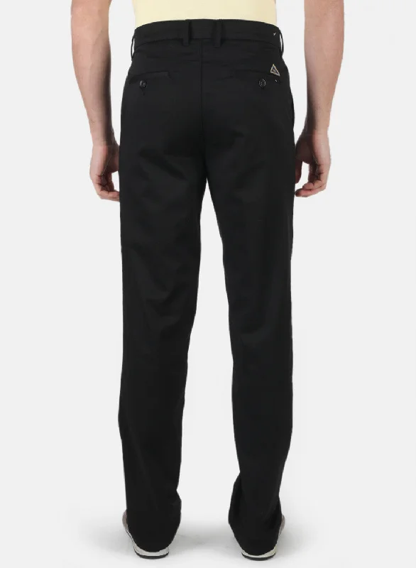 Men Black Regular Fit Trouser