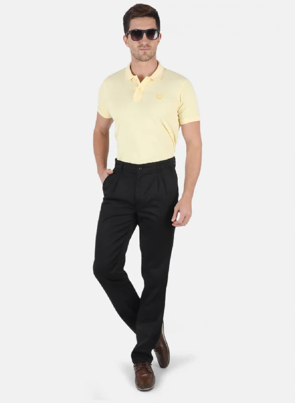 Men Black Regular Fit Trouser