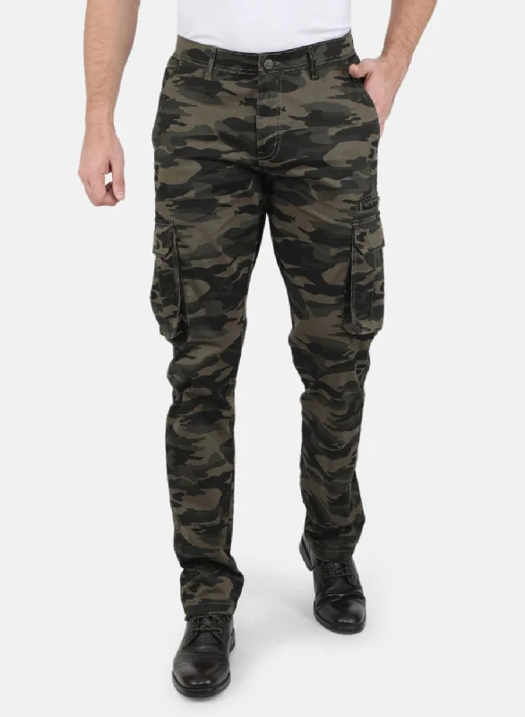 Men Green Smart Fit Cargo Trouser