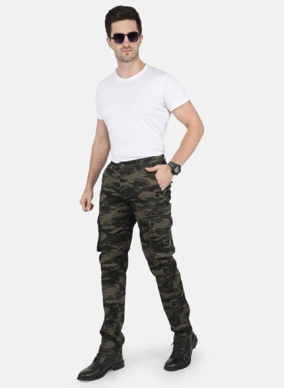 Men Green Smart Fit Cargo Trouser