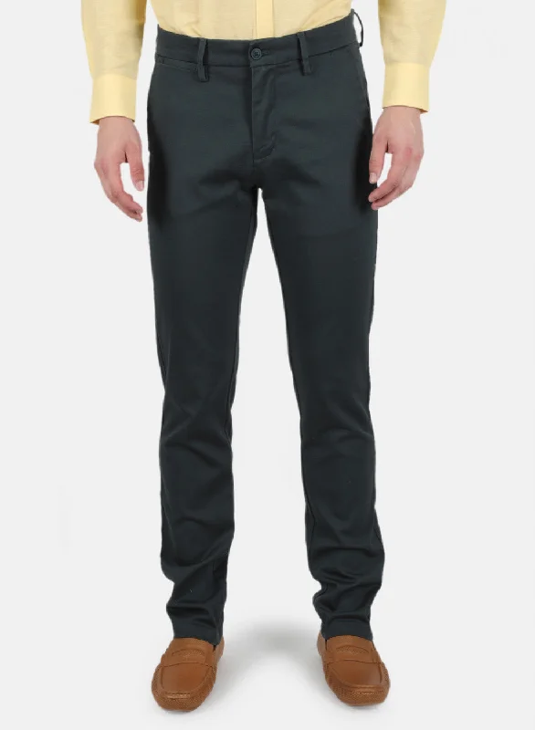 Men Green Smart Fit Trouser