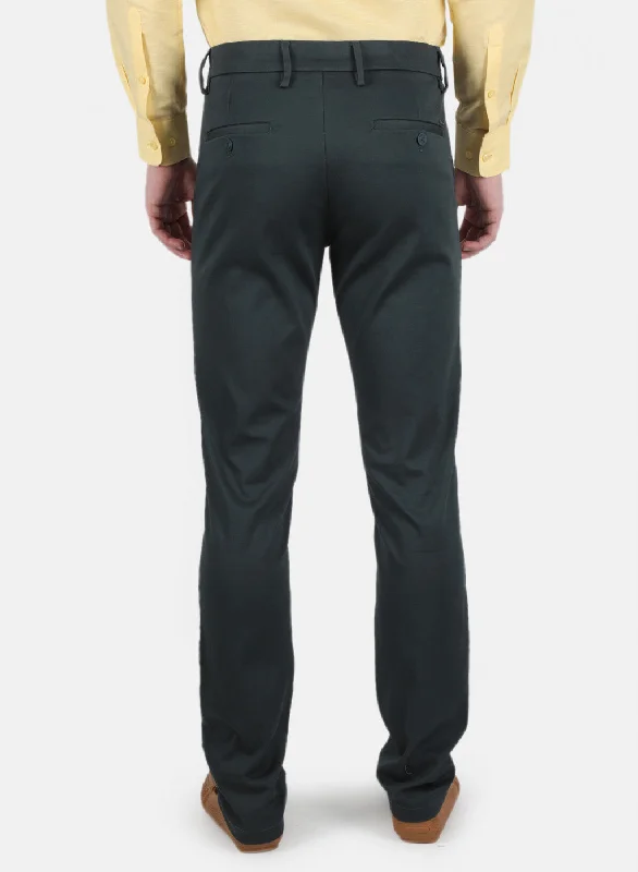 Men Green Smart Fit Trouser