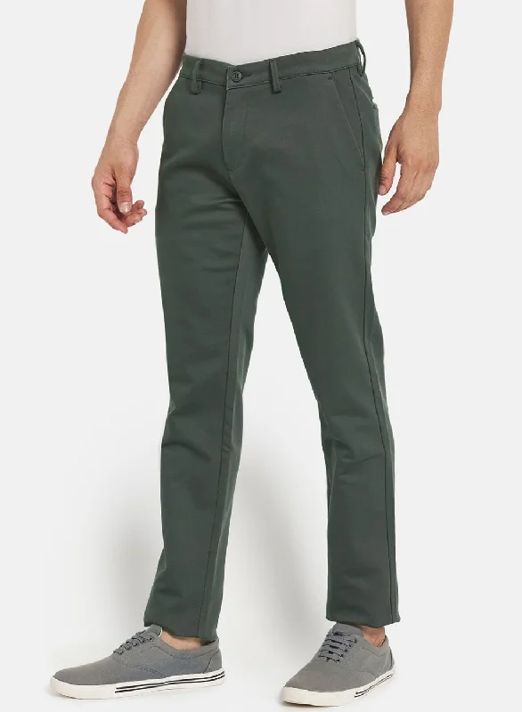 Men Green Smart Fit Trouser