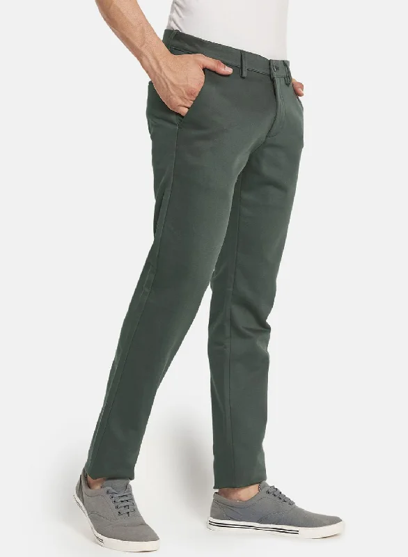 Men Green Smart Fit Trouser