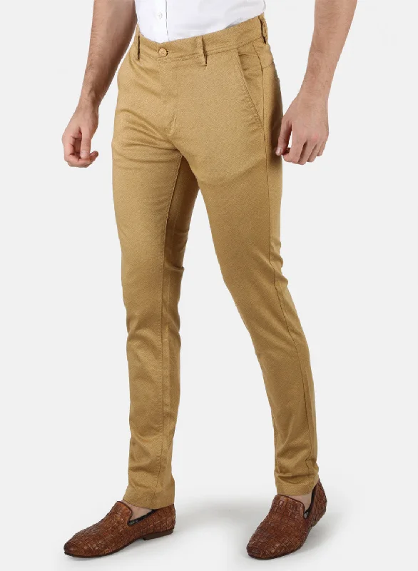 Men Khaki Printed Trouser