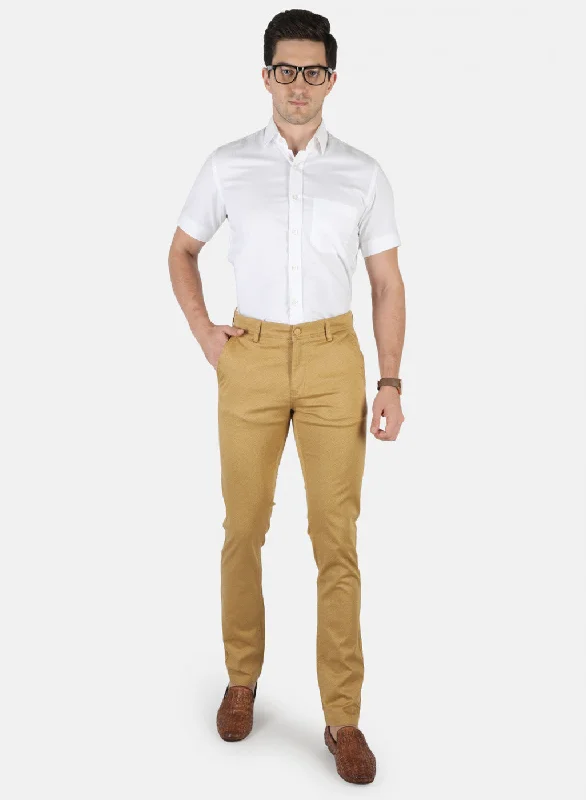 Men Khaki Printed Trouser