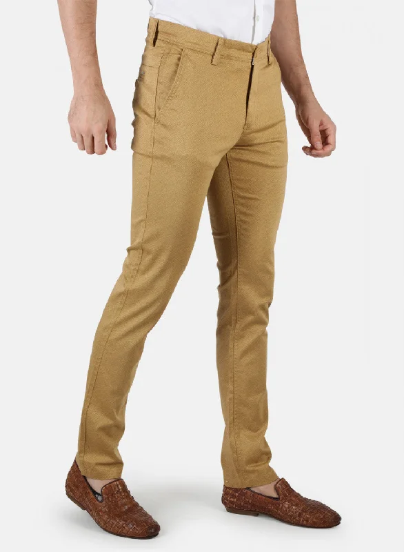 Men Khaki Printed Trouser