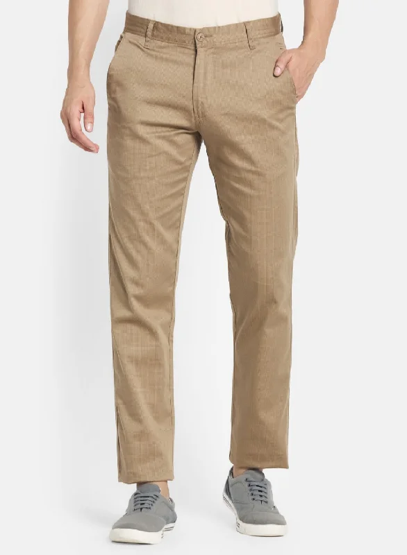 Men Khaki Smart Fit Trouser