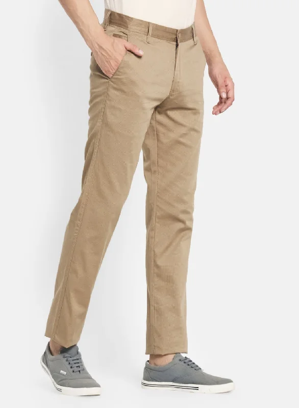 Men Khaki Smart Fit Trouser