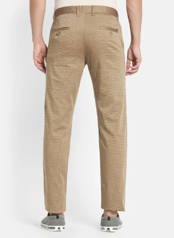 Men Khaki Smart Fit Trouser