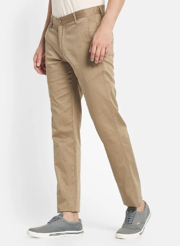 Men Khaki Smart Fit Trouser