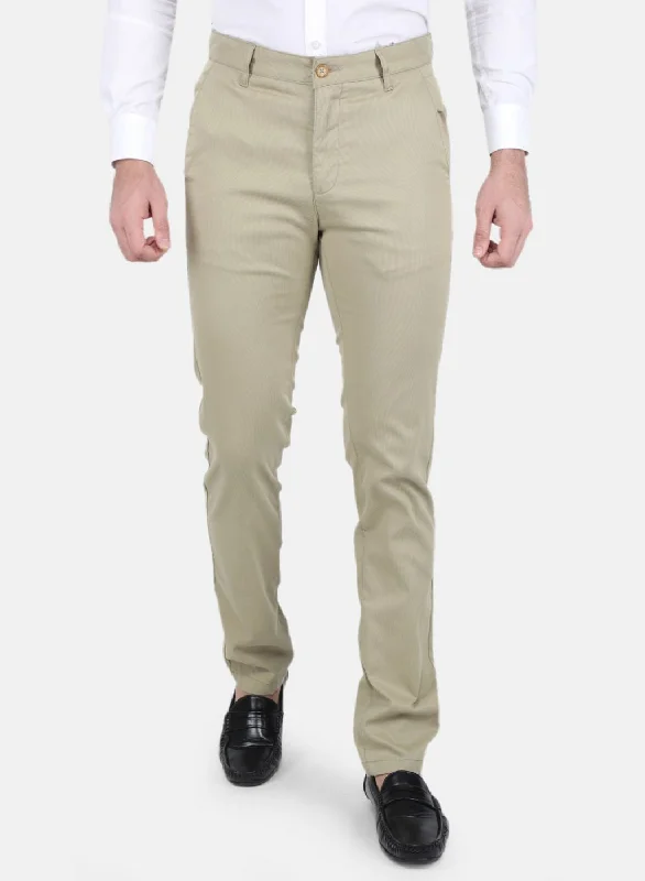 Men Khaki Smart Fit Trouser