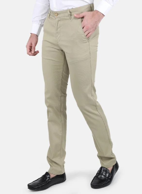 Men Khaki Smart Fit Trouser