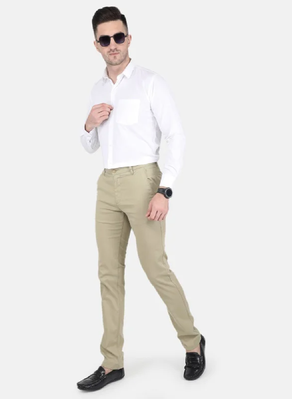 Men Khaki Smart Fit Trouser