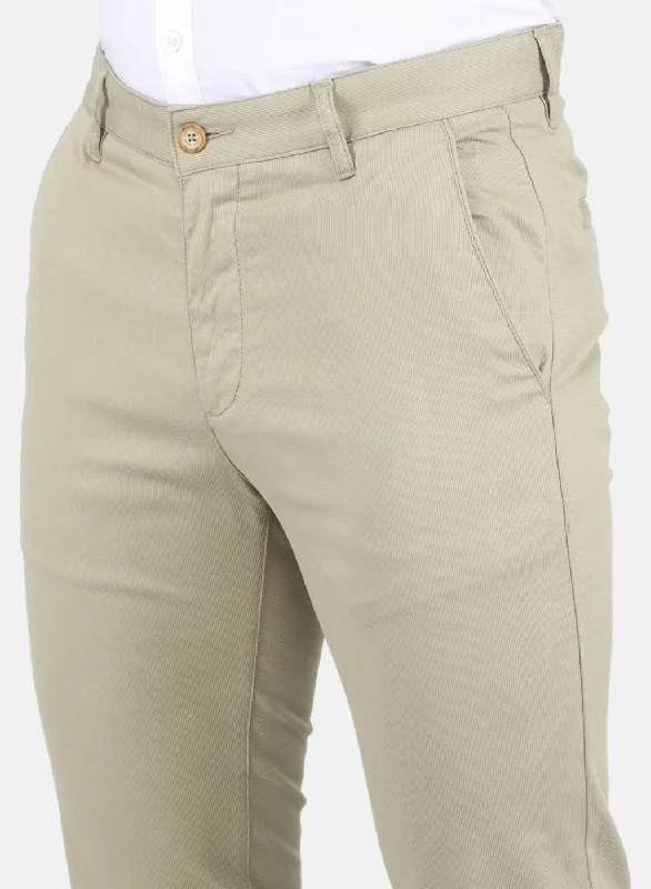 Men Khaki Smart Fit Trouser