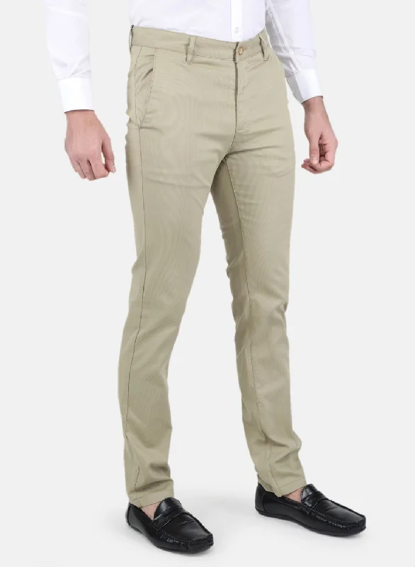 Men Khaki Smart Fit Trouser