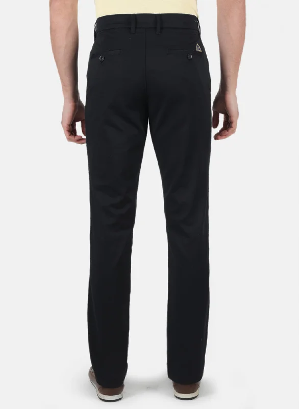 Men Navy Blue Regular Fit Trouser