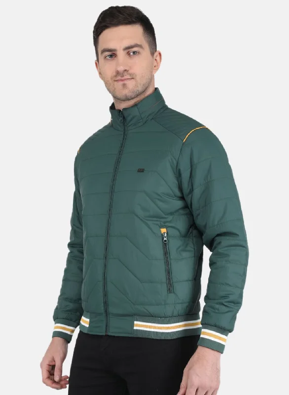 Men Olive Solid Jacket