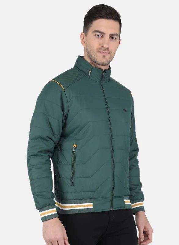 Men Olive Solid Jacket