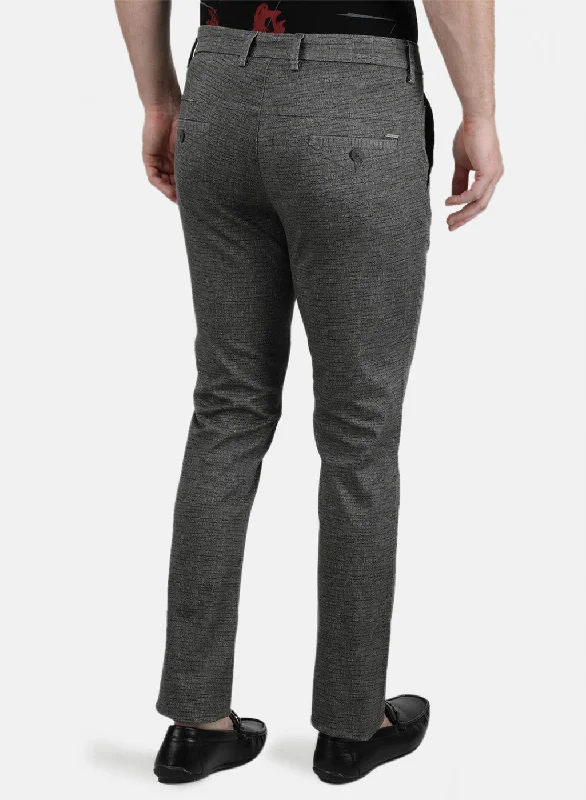 Mens Grey Printed Trousers