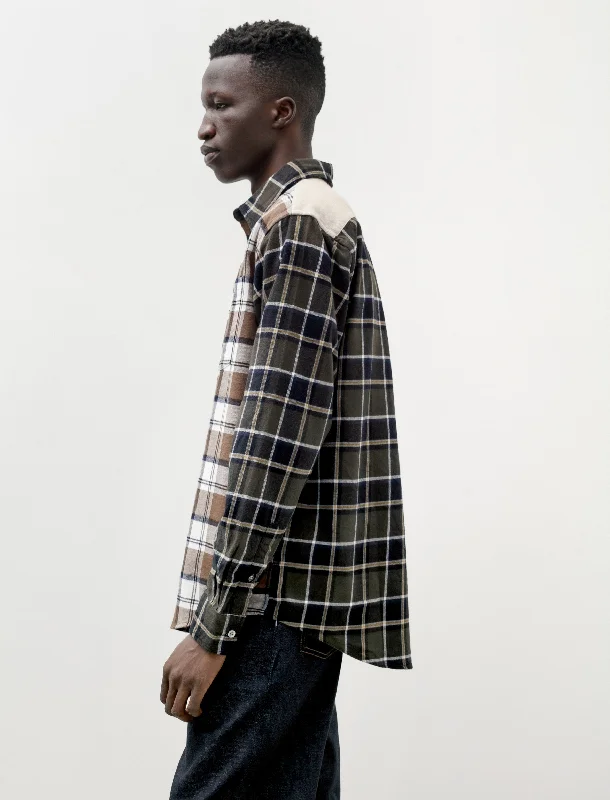 Algot Mixed Flannel Check Beech Green