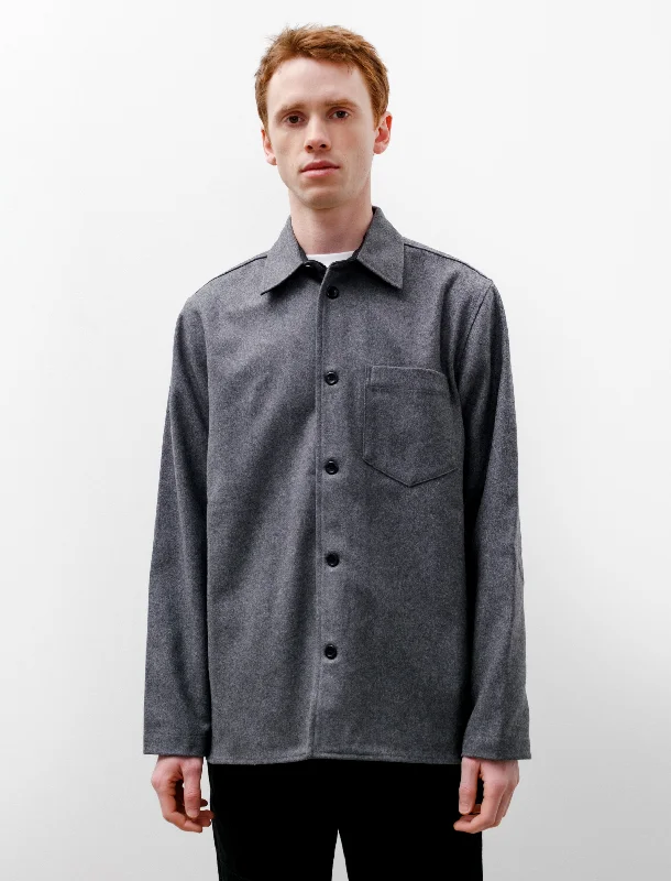 Ulrik Wool Shirt Grey Melange