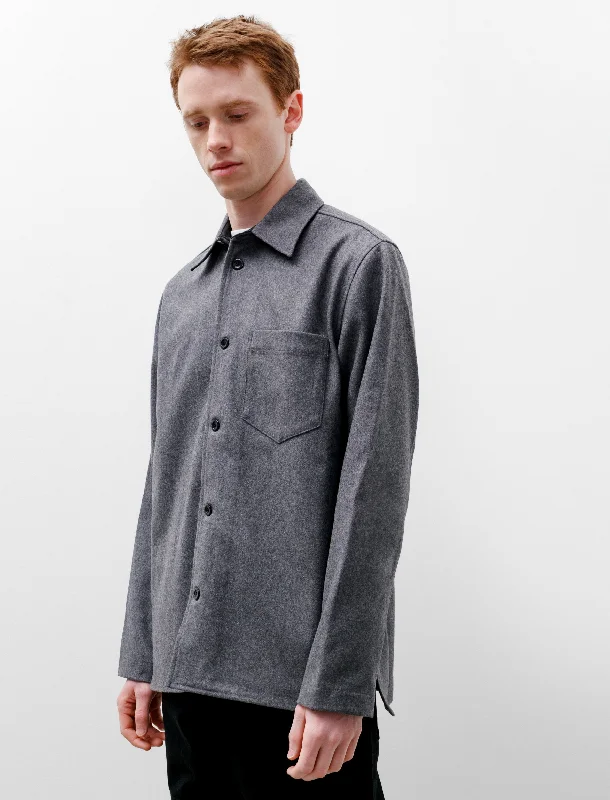 Ulrik Wool Shirt Grey Melange