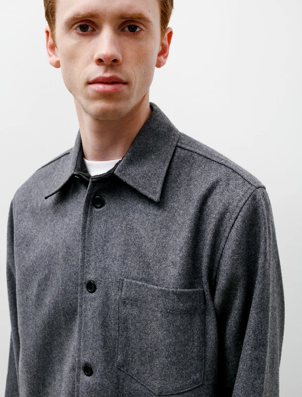 Ulrik Wool Shirt Grey Melange