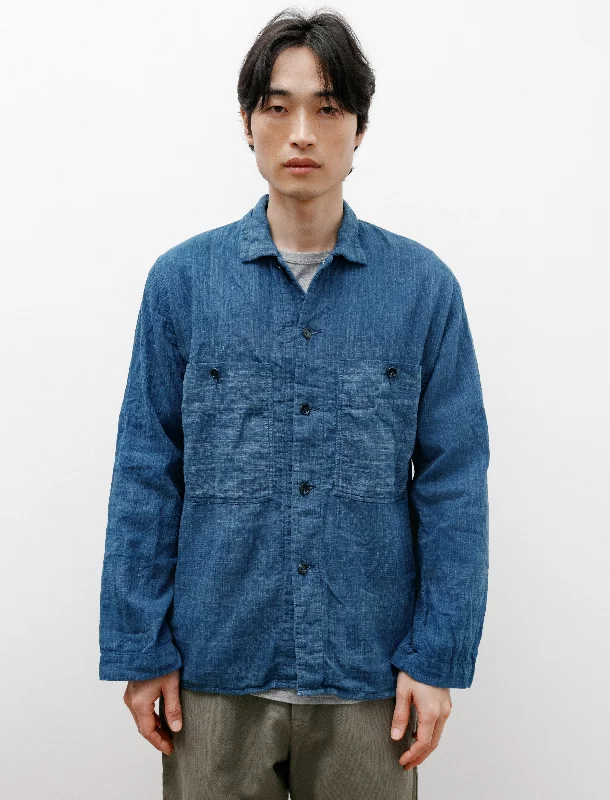 Industrial Over Shirt Handwoven Indigo Cotton Lined