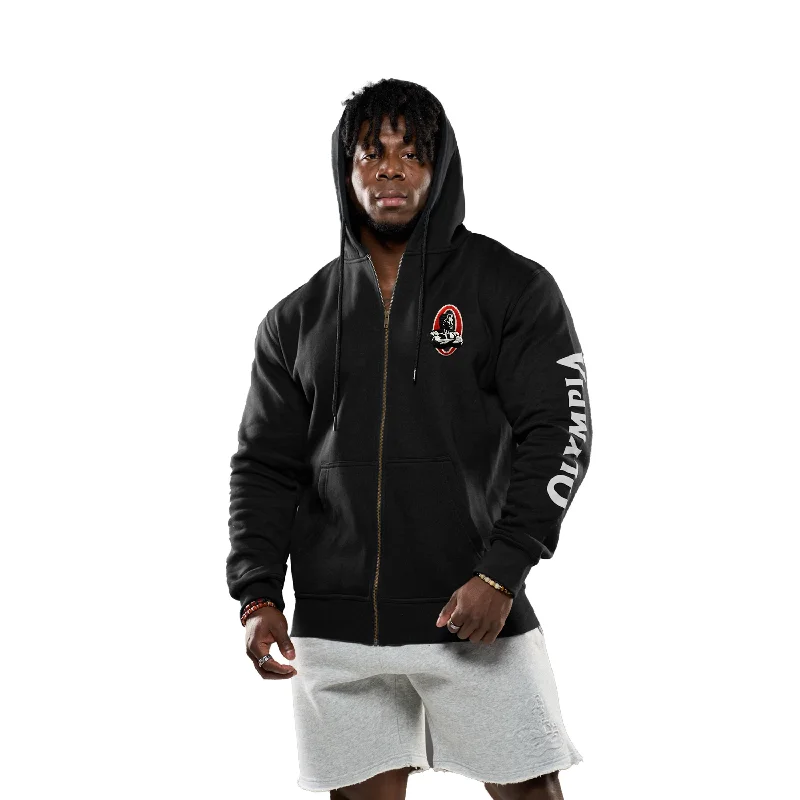 Original Olympia Black Embroidered Full Zip Hoodie