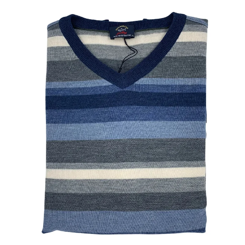 Paul & Shark Stripe V-Neck Sweater