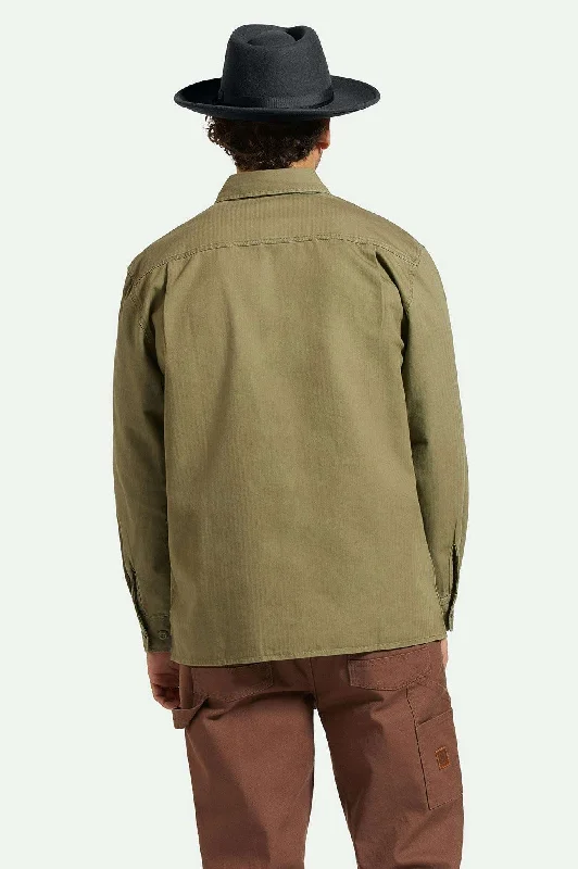 Selden L/S Overshirt - Olive Surplus Worn Wash