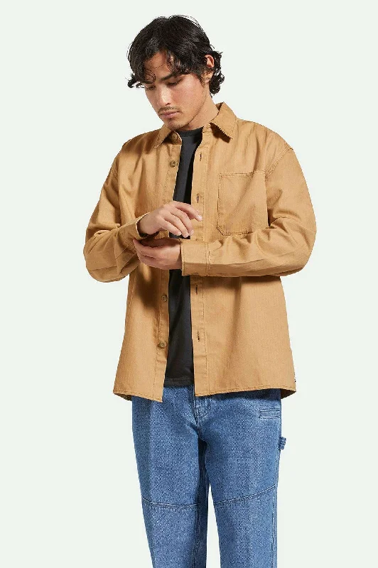 Selden L/S Overshirt - Tobacco Brown Worn Wash