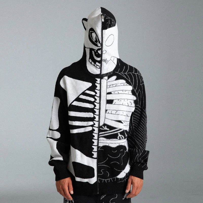 Skelly Nerm Knit Hoodie (Black/White)