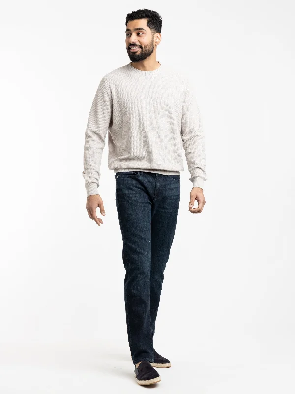 Slate Grey Long-Sleeve Crewneck Sweater