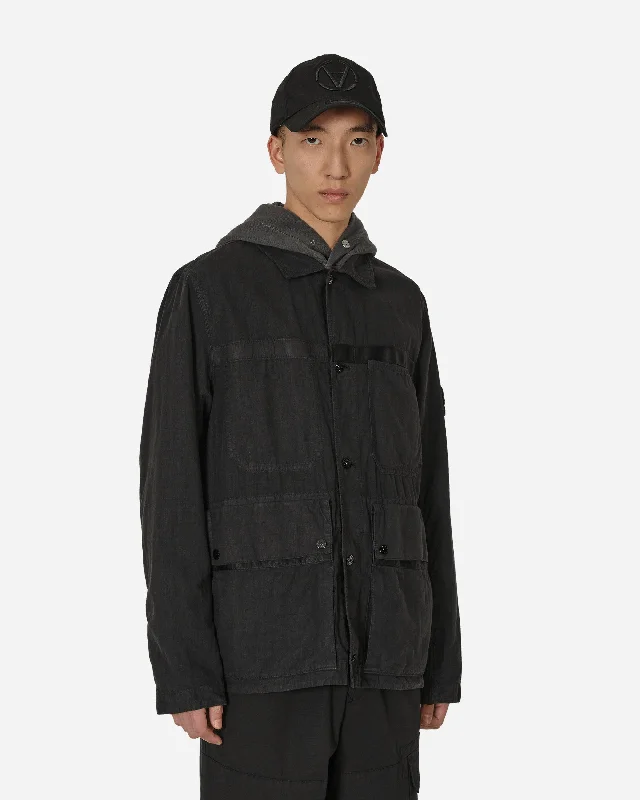 Lino Nylon Tela-TC Field Jacket Black