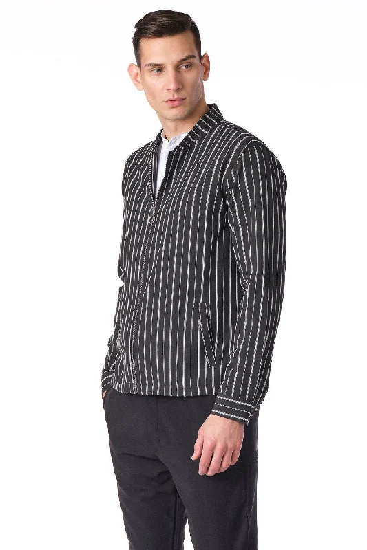 City Zip Shell Jacket - Striped