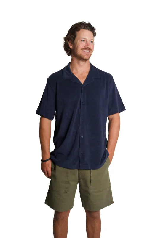 Terry Cabana Short Sleeve Button Down