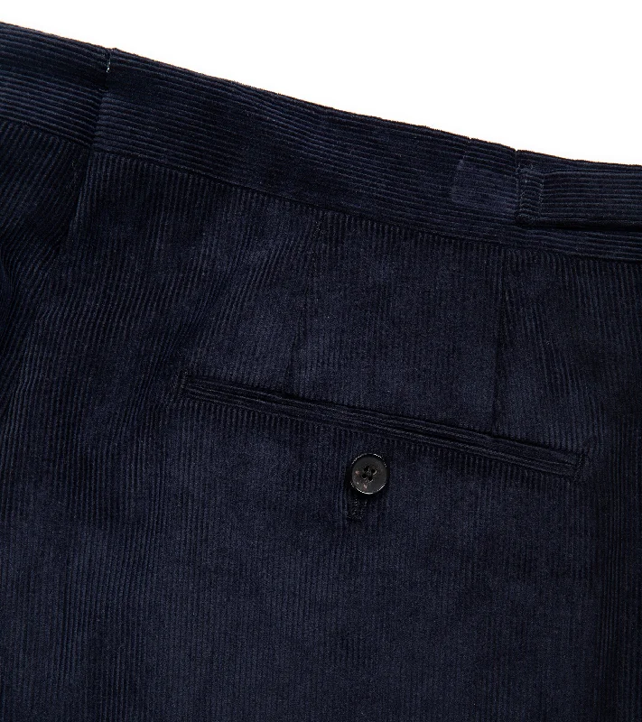 Trunk Wigmore Fine Cotton Corduroy Suit Trousers: Navy