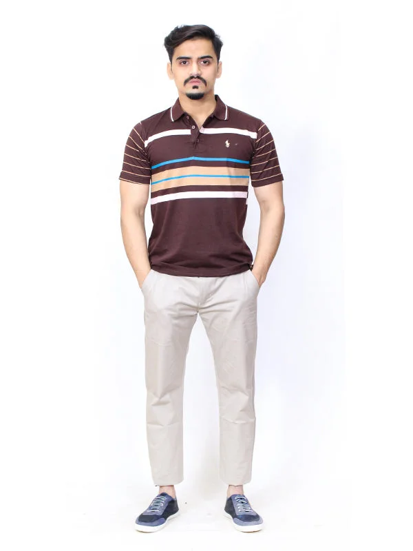 AM Men's Polo T-Shirt RL Brown